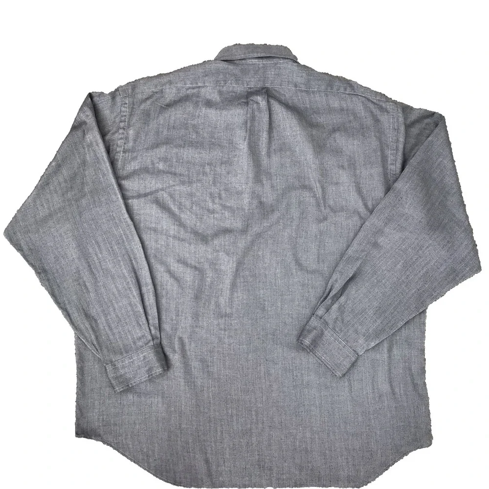 Ralph Lauren Button Down Shirt XXL Navy Herringbone Long Sleeve Pony 17.5 36/37 - Picture 3 of 10